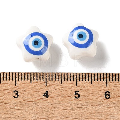White Base Blue Evil Eye Hand Painted Ceramic Porcelain Beads PR-CBA3F2D-04D-1