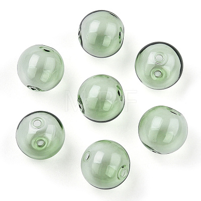 Transparent Blow High Borosilicate Glass Globe Beads X-GLAA-T003-09D-1