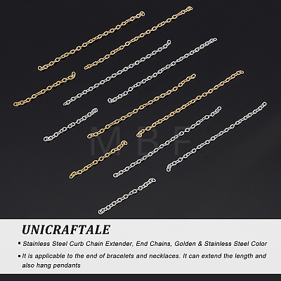 Unicraftale 120Pcs 4 Style 304 Stainless Steel Cable Chains CHS-UN0001-18-1