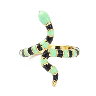 Snake Real 18K Gold Plated Cuff Rings for Women KK-C220-07G-1