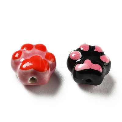Handmade Printed Porcelain Beads X1-PORC-F005-02-1