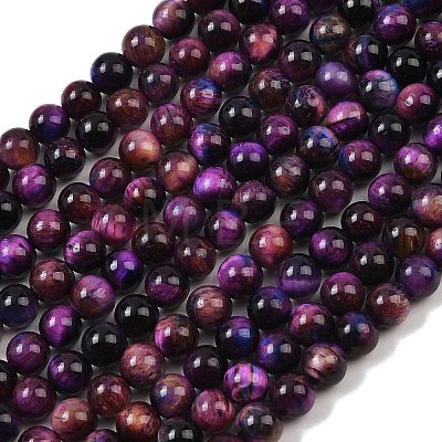 Natural Tiger Eye Beads Strands G-F561-6mm-B07-1