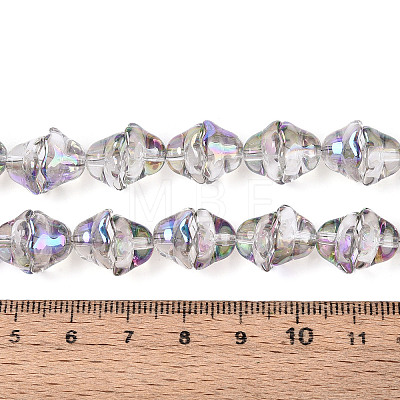Electroplate Transparent Glass Beads Strands EGLA-N020-03I-1