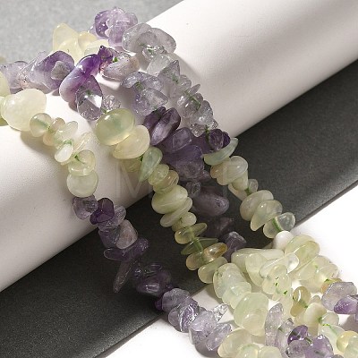 Natural New Jade & Amethyst Beads Strands G-L610-A21-01-1