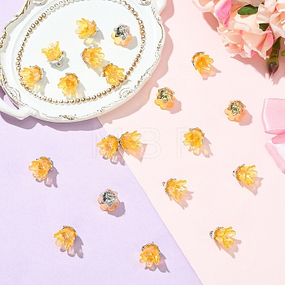 20Pcs Acrylic Flower Charms TACR-YW0003-18D-1