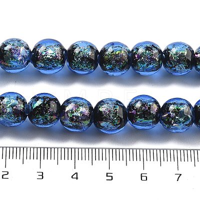 Handmade Foil Lampwork Beads Strands FOIL-K003-06B-19-1