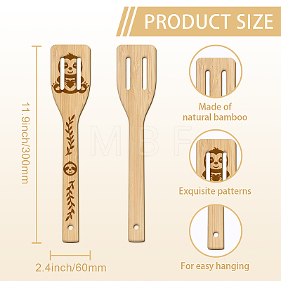 6Pcs Bamboo Spoons & Knifes & Forks AJEW-WH0411-020-1
