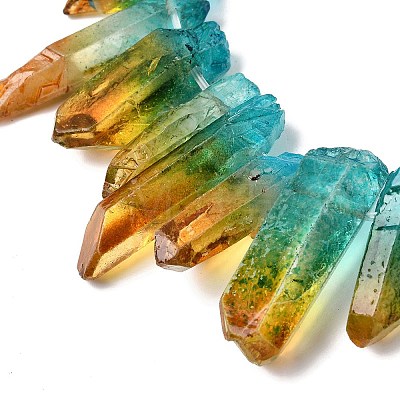 Two Tone Natural Quartz Crystal Beads Strands G-Z131-K01-05-1