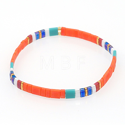 Bohemian Glass Seed Beaded Stretch Bracelets JM4508-19-1