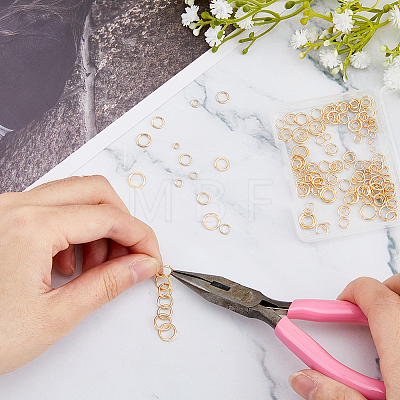 340Pcs 6 Sizes Brass Open Jump Rings KK-FH0005-39-1