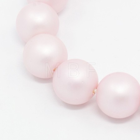 Round Shell Pearl Frosted Beads Strands BSHE-I002-8mm-12-1