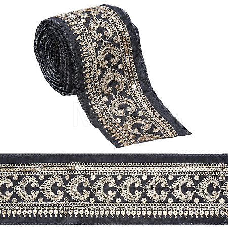 5Yards Vintage Jacquard Polyester Ribbon SRIB-CY0001-44-1