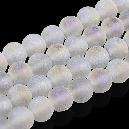 Transparent Frosted Glass Bead Strands LS-GLAA-T032-T8mm-MB13-1