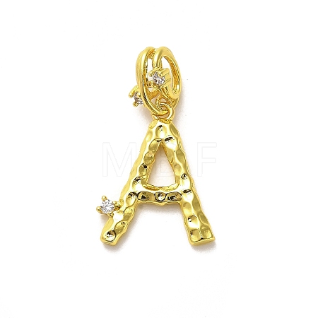Rack Plating Brass Micro Pave Cubic Zirconia European Dangle Charms KK-L210-015G-A-1