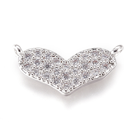 Brass Micro Pave Cubic Zirconia Links Connectors KK-D159-10P-1