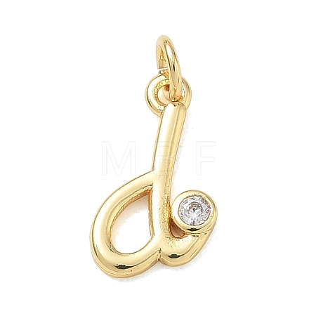 Brass Micro Pave Clear Cubic Zirconia Charms KK-D289-66G-D-1