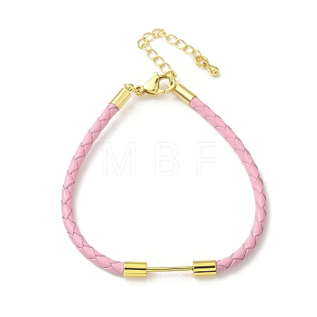 3MM Braided Round Imitation Leather Cord Bracelet Making MAK-S075-01G-R-1
