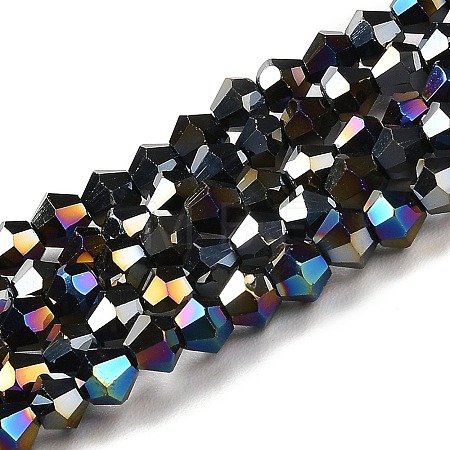 Transparent Electroplate Glass Beads Strands GLAA-F029-2mm-A02-1