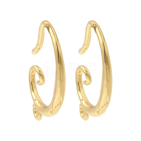 Brass Earring Hooks KK-Z154-15G-1