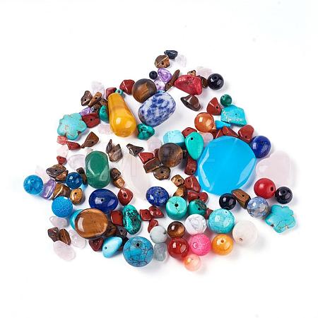 Mixed Shapes Natural & Synthetic Gemstone Beads GLAA-MSMC006-M10-1