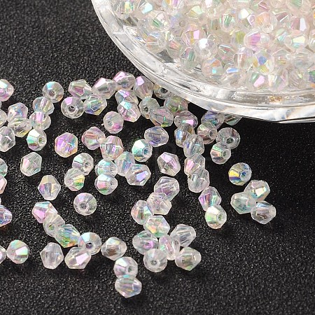 Bicone AB Color Plated Eco-Friendly Transparent Acrylic Beads TACR-A003-5mm-22-1