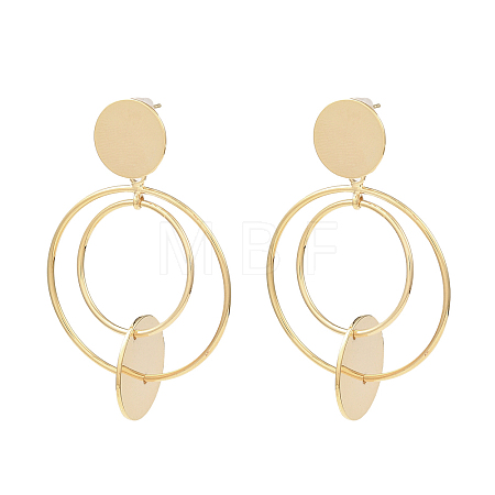 Brass Ear Studs EJEW-P268-05G-1
