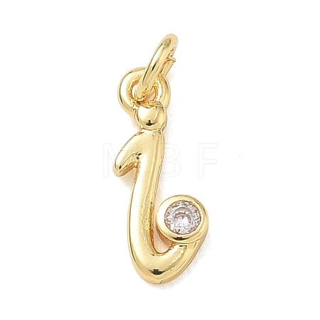 Brass Micro Pave Clear Cubic Zirconia Charms KK-D289-66G-I-1