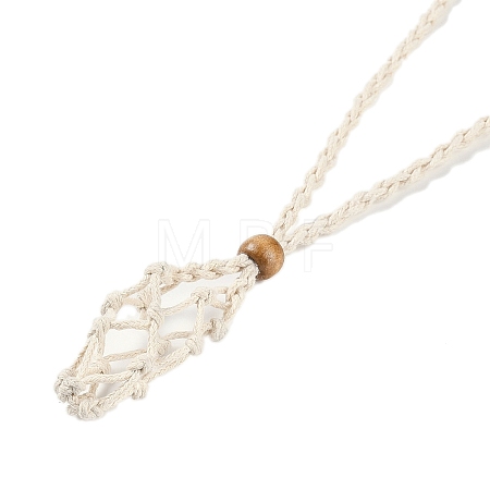 Braided Waxed Cord Empty Macrame Pouch Slider Necklace Making FIND-C061-01E-1