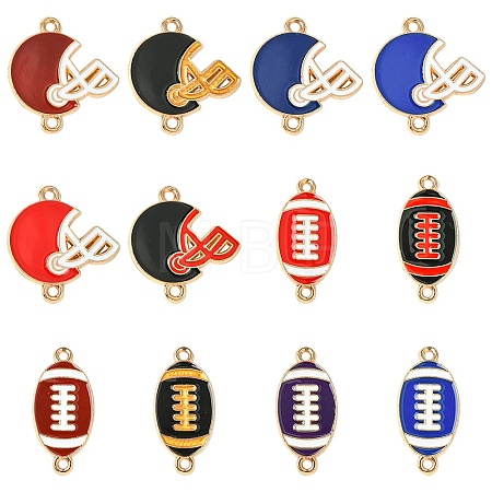 60Pcs 12 Styles Zinc Alloy Enamel Sport Connector Charms FIND-CJ0003-78-1