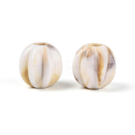 Two Tone Opaque Acrylic European Beads OACR-N157-08-1