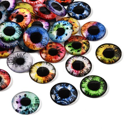 Printed Transparent Glass Cabochons GL-CBAA22A-03-1