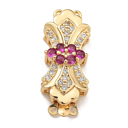 Brass Micro Pave Cubic Zirconia Box Clasps KK-U037-17G-01-1