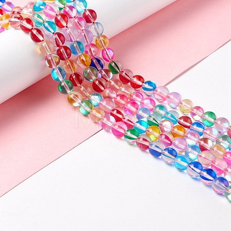 Synthetic Moonstone Beads Strands G-E573-02B-33-1