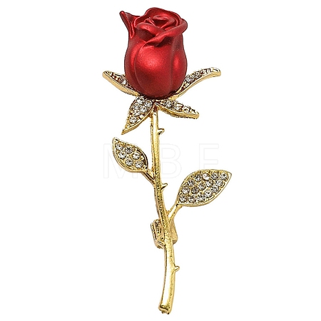 Rose Alloy Enamel Brooches DJ-PW-WG7E3FB-01-1