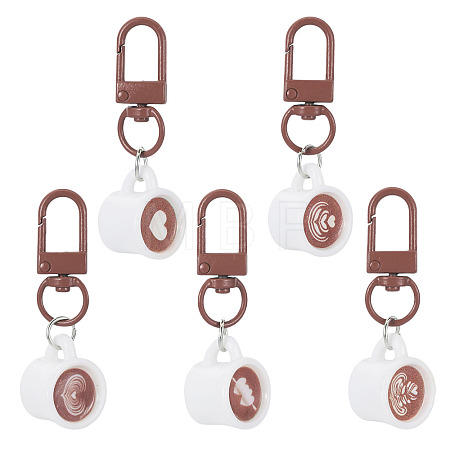 5Pcs 5 Styles Resin Pendant Decorations HJEW-TADJ0001-09-1