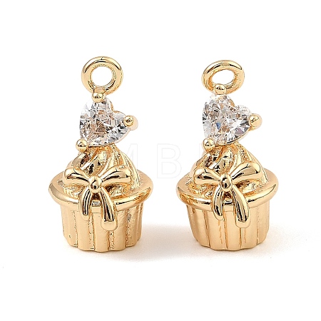 Brass Micro Pave Cubic Zirconia Pendants KK-C155-16G-01-1