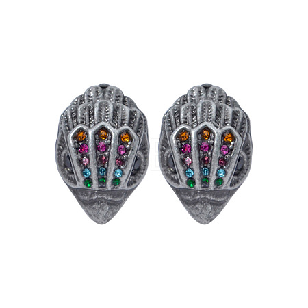 Bird Head Brass Micro Pave Cubic Zirconia Stud Earrings FS-WGB6FCA-04-1