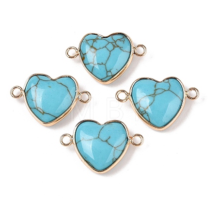 Synthetic Turquoise Love Heart Pendants G-T138-205E-G-1