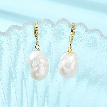Natural Baroque Pearl Keshi Pearl Dangle Earrings for Women EJEW-JE07015-1