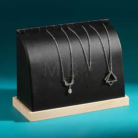 PU Leather Necklace Organizer Display Stands PW-WG42274-01-1