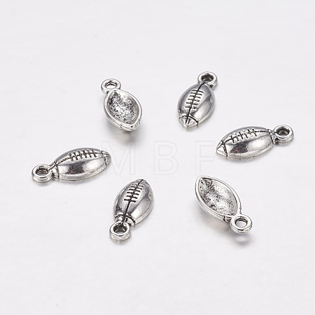 Football Sports Theme Tibetan Style Alloy Charms X-TIBEP-A14124-AS-RS-1