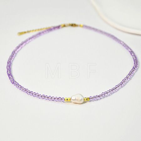 Natural Freshwater Pearl & Glass Beaded Necklaces for Women AC5368-7-1