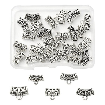 25Pcs 5 Style Tibetan Style Alloy Tube Bails FIND-YW0003-13-1