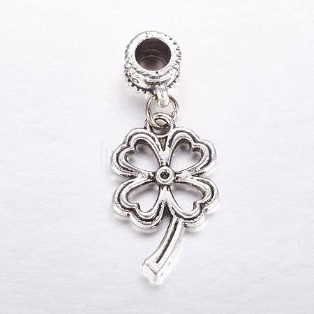 Tibetan Style Alloy European Dangle Charms MPDL-J041-06AS-1