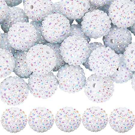 50Pcs Resin Rhinestone Beads RESI-PA0001-45B-1
