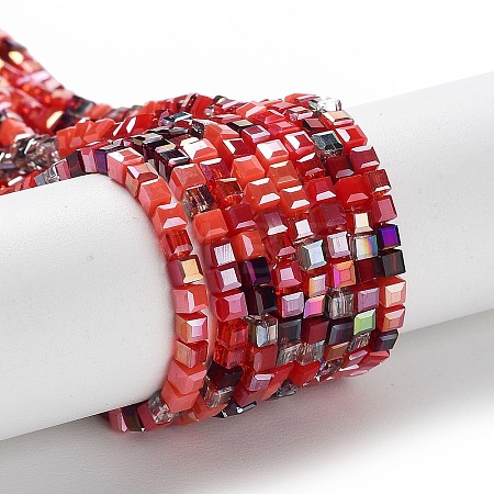 Gradient Color Electroplate Glass Bead Strands GLAA-E042-05-B09-1