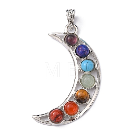 Chakra Jewelry Alloy Bezel Gemstone Big Pendants G-M039-02-1