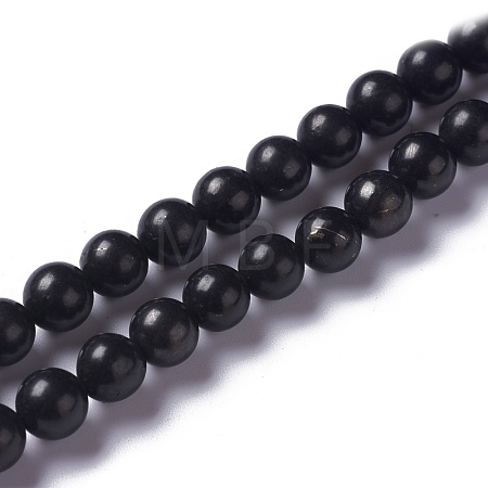 Natural Shungite Beads Strands G-H237-8mm-1