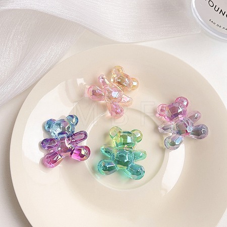 Gradient Color Transparrent Acrylic European Beads X-OACR-P024-01-1