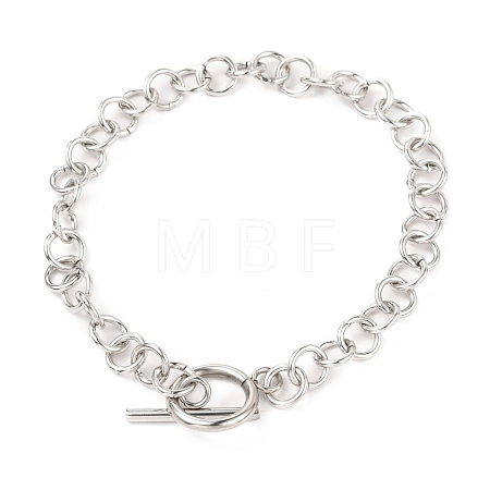 Tarnish Resistant Unisex 304 Stainless Steel Rolo Chains Bracelets BJEW-H541-05A-P-1